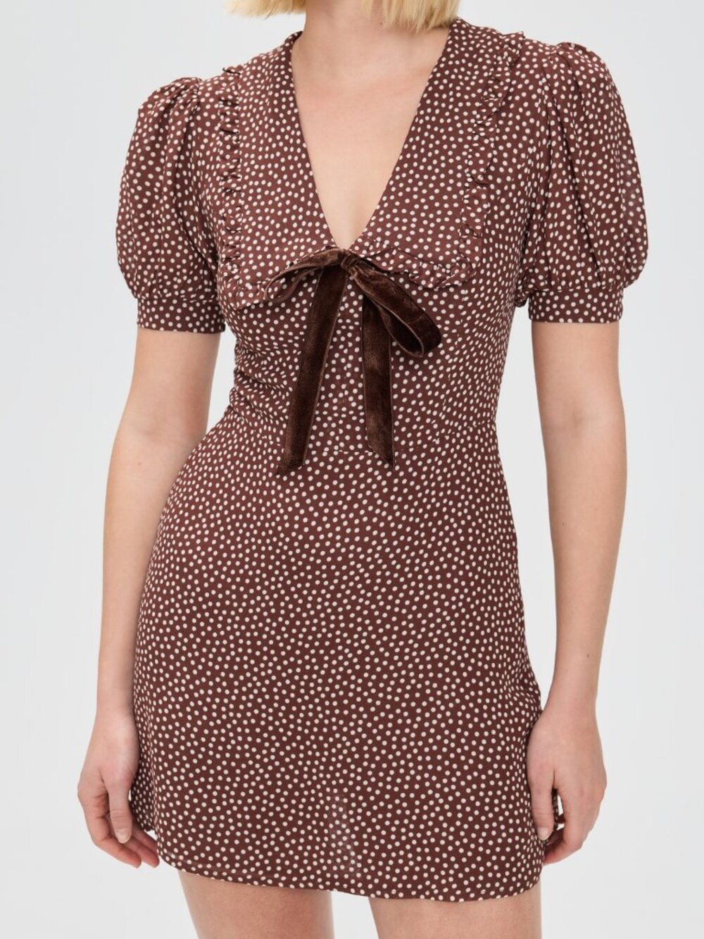 Reformation brown polka dot Kaylia Dress - never worn